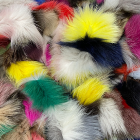 Genuine Fox Fur Plate | Multicolor II | Magenta Yellow Black