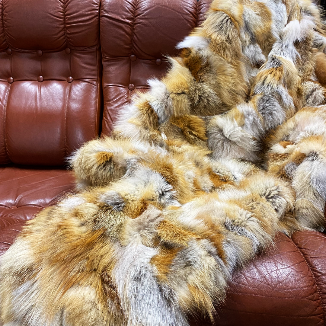 Genuine Fox Fur Plate | Brown