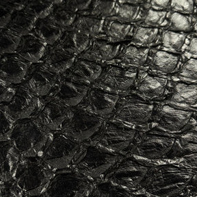 Inverted Pirarucu Fish Scale Leather | Black Suspended Shine