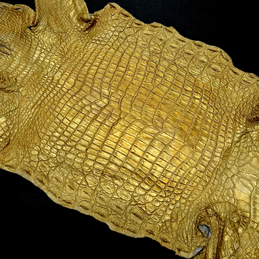 Metallic Hand Painted Nile Crocodile | Gold | 23 cm