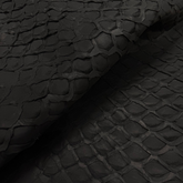 Inverted Pirarucu Fish Scale Leather | Black Matte