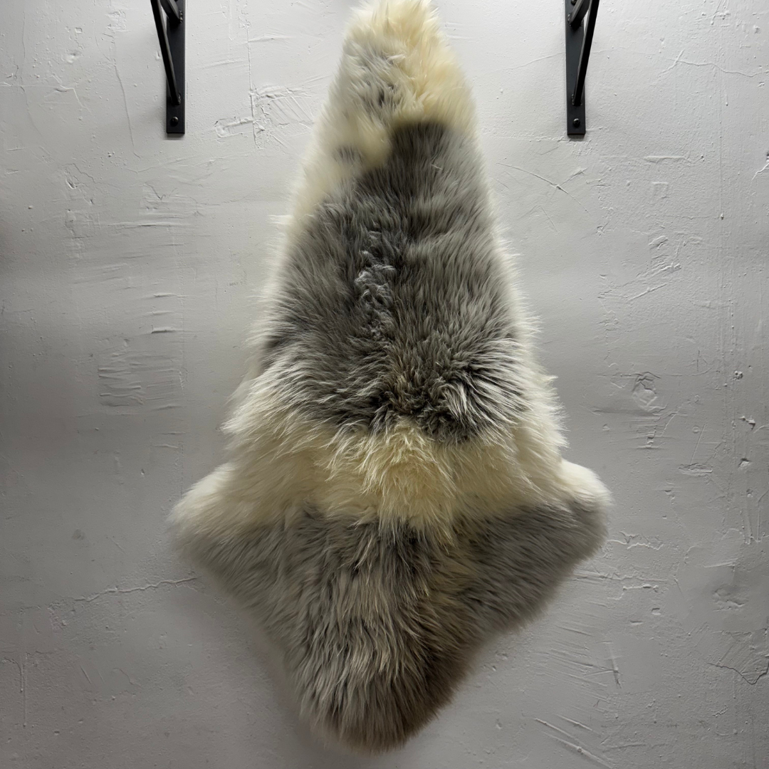 Mongolian Tibetan Long Hair Sheepskin Shearling | Naturally Spotted
