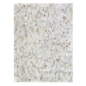 Natural Rectangle Cowhide Hair-On Patchwork Area Rug