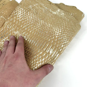 Deadstock Metallic Foil Vintage Gold Python (Short Tail) Only 8 skins available | SALE