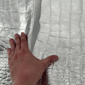 Wild American Alligator Metallic Silver Foil 50 cm