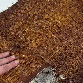 25% OFF Large Nile Crocodile - Hand Painted "Yellow Rust" 44 cm | SALE