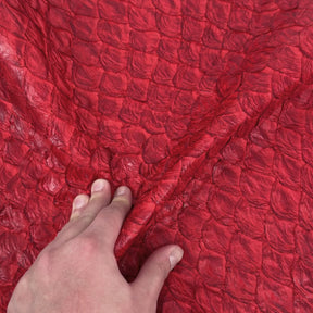 Poppy Red Pirarucu Fish Leather