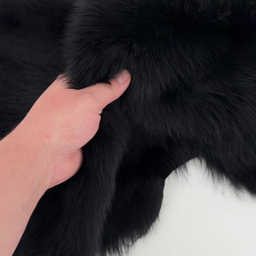 Black Toscana Shearling Long Hair Hide