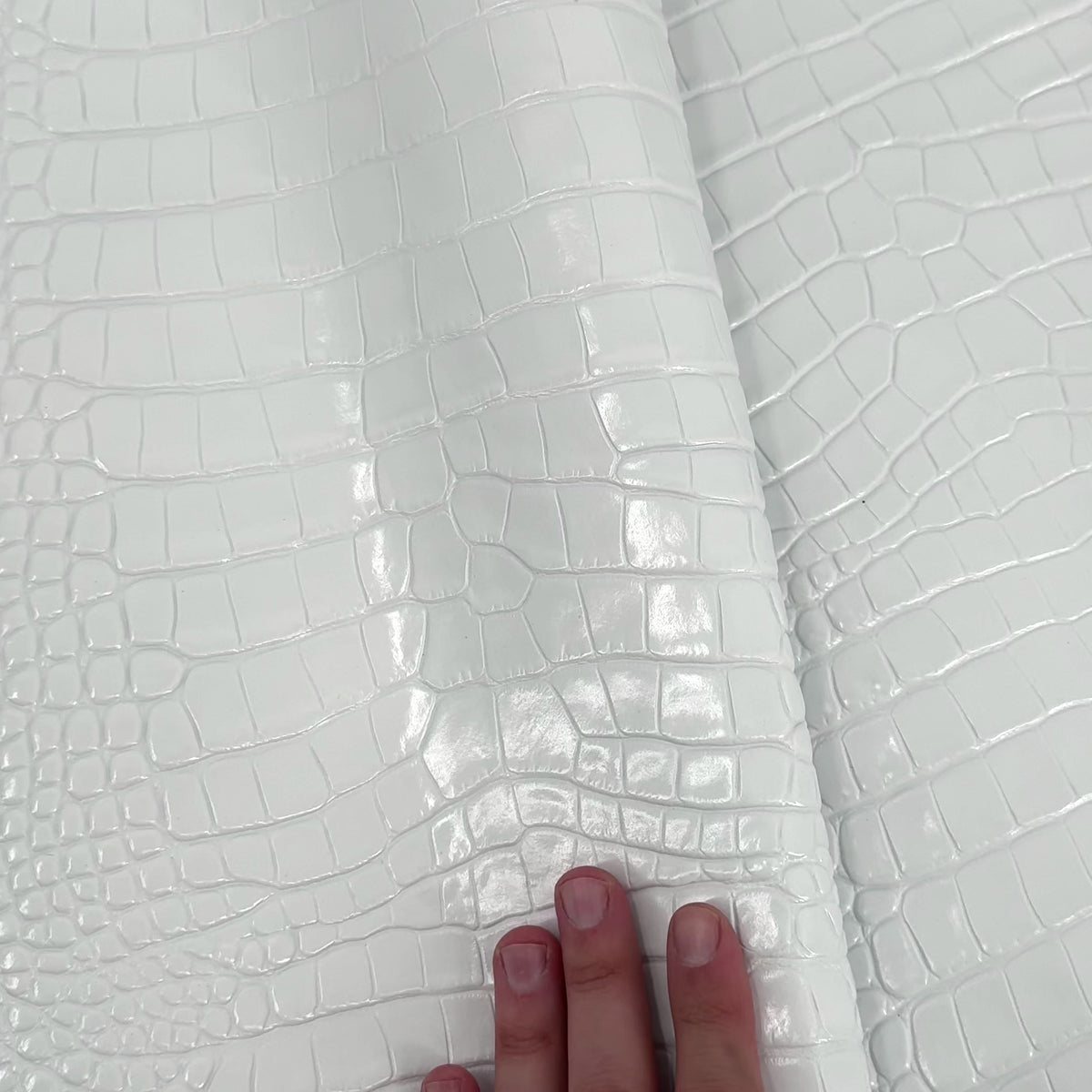 Italian Crocodile Embossed Cow Hide