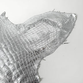 Wild American Alligator Metallic Silver Foil 50 cm