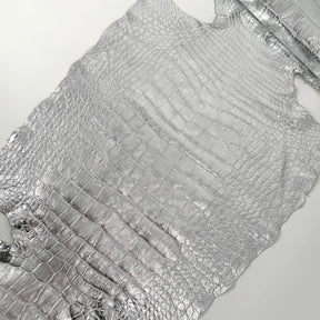 Wild American Alligator Metallic Silver Foil 50 cm