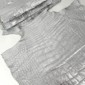 Wild American Alligator Metallic Silver Foil 50 cm