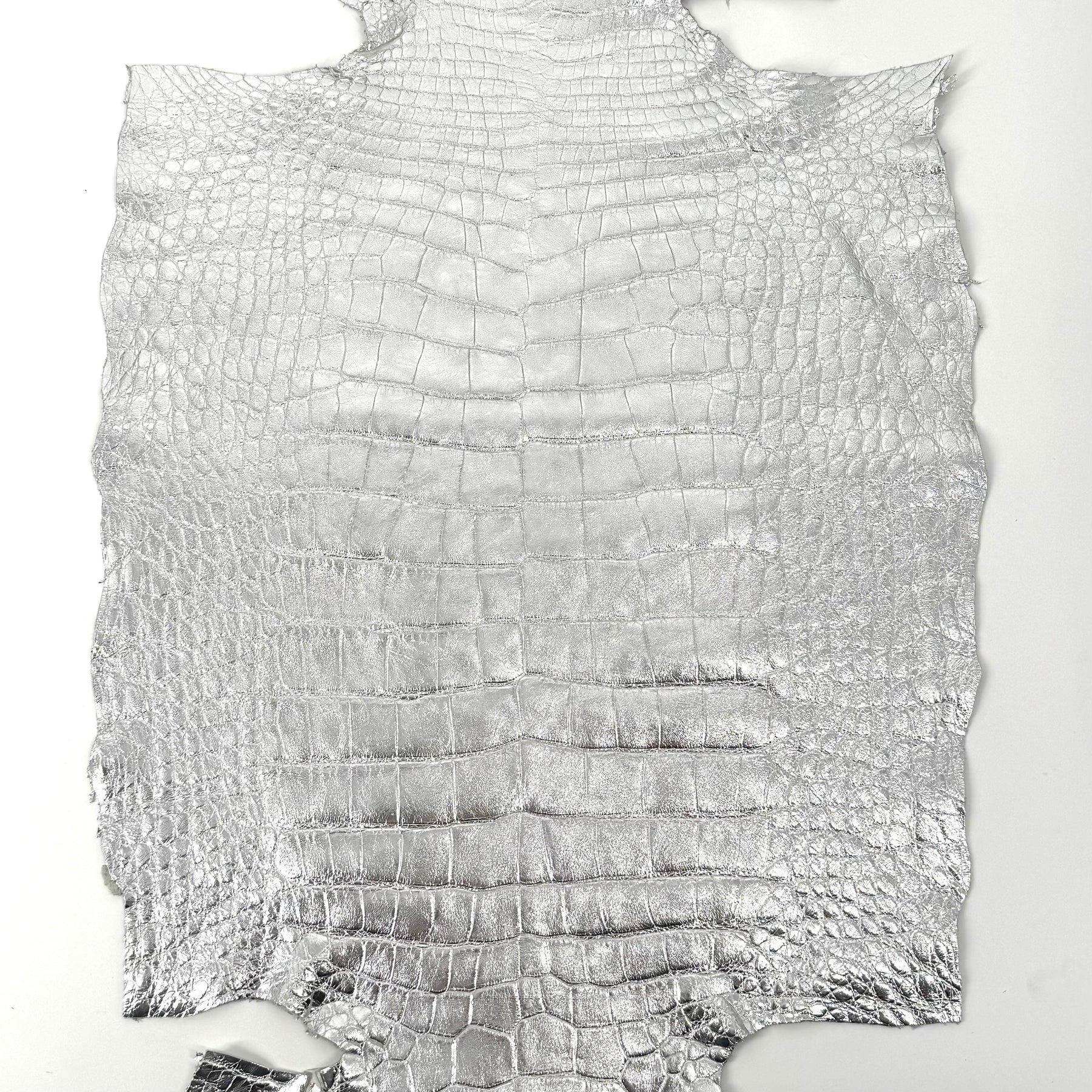 Wild American Alligator Metallic Silver Foil 50 cm