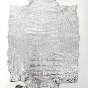 Wild American Alligator Metallic Silver Foil 50 cm