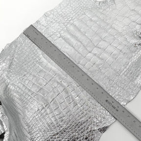 Wild American Alligator Metallic Silver Foil 50 cm