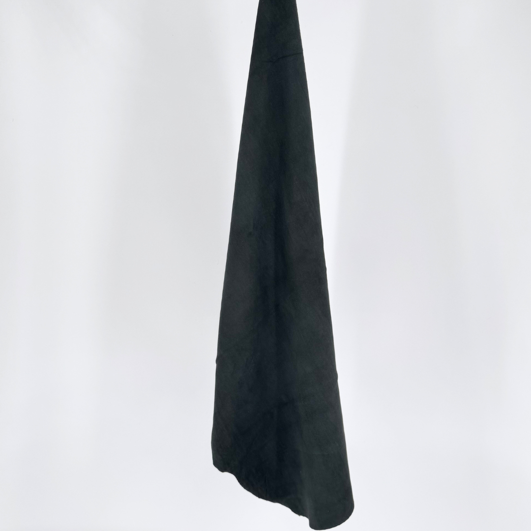 Lightweight Slate Blue lamb suede with cotton-lycra backing for stretch fit clothing.