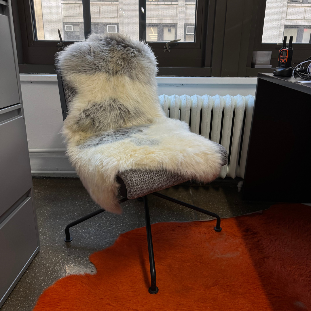 Mongolian Tibetan Long Hair Sheepskin Shearling | Naturally Spotted