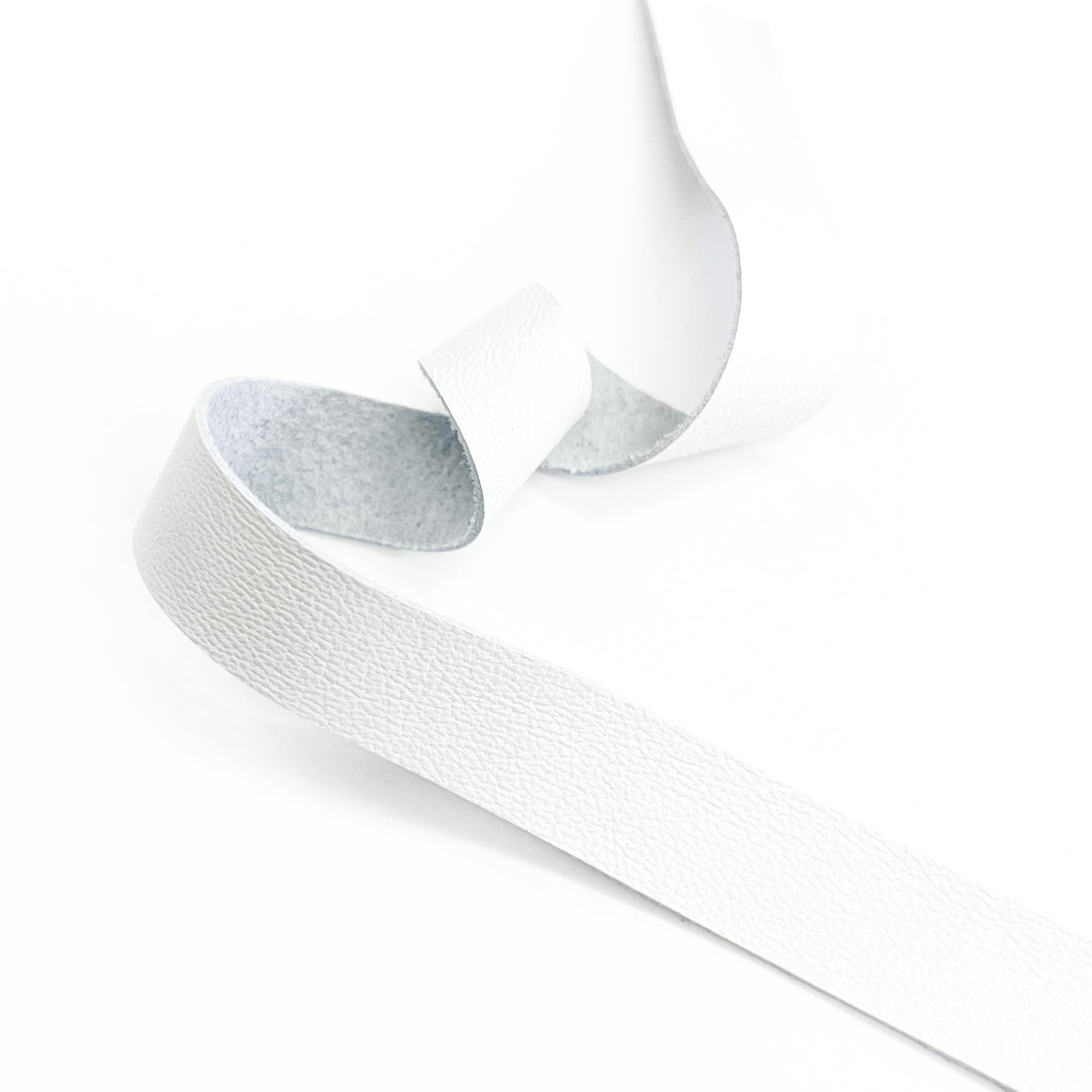 Raw Edge Leather Trim | White